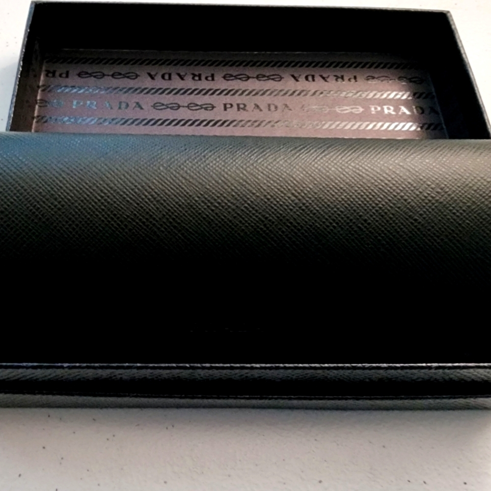 Prada Hardsided Eyeglass Case and Box (Black)